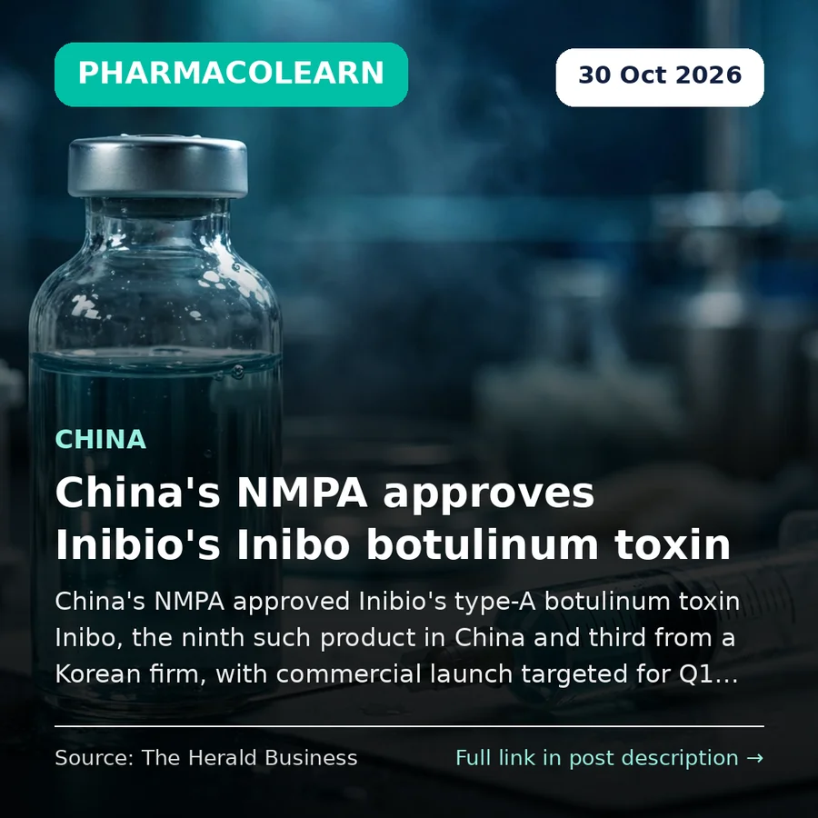 China NMPA Approves Inibio Botulinum Toxin Inibo: Ninth Botulinum Toxin Product in China