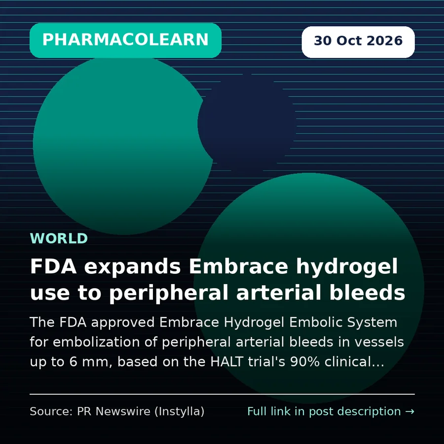 FDA Approves Embrace Hydrogel Embolic System for Peripheral Arterial Bleeds: HALT Trial Results