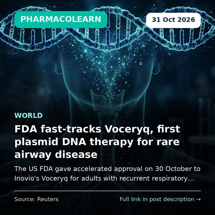FDA grants accelerated approval to Voceryq, first plasmid DNA therapy for rare airway disease